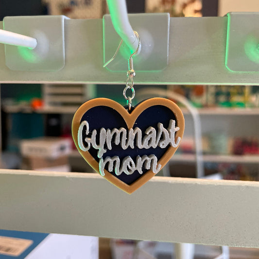 Gymnastics Earrings - "Gymnast Mom"