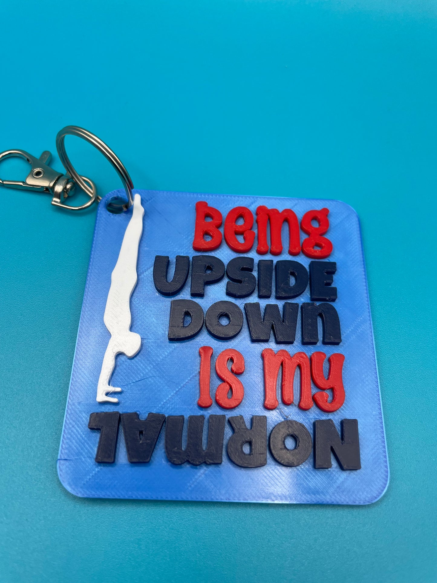 Gymnastics Keychain Bag Tag "Being Upside Down is My Normal"