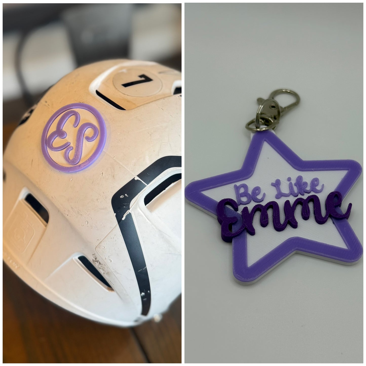 "Be Like Emme" Fundraiser, Helmet decal keychain