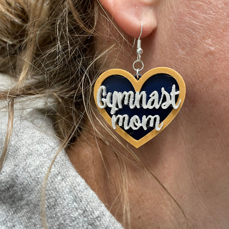 Gymnastics Earrings - "Gymnast Mom"