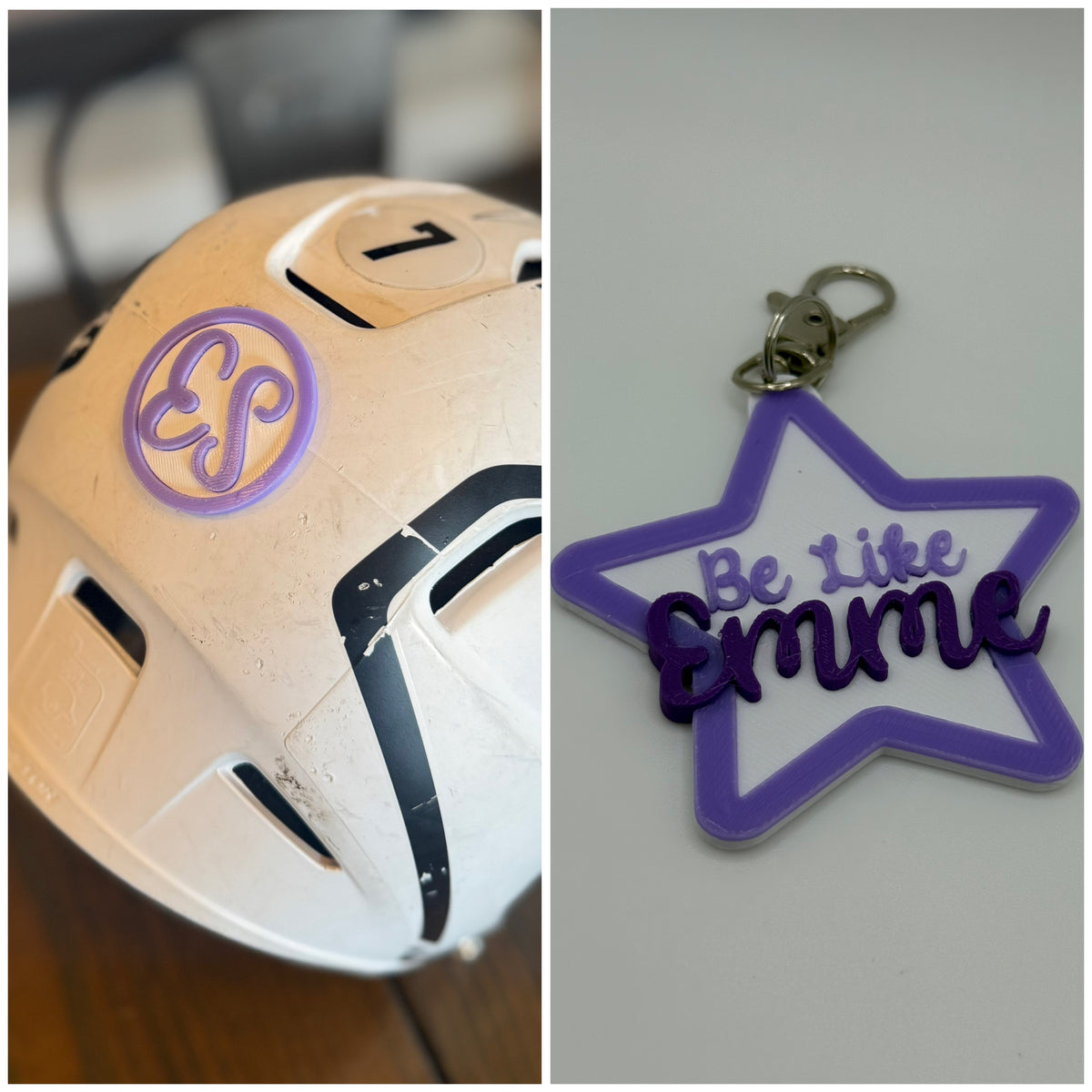 "Be Like Emme" Fundraiser, Helmet decal keychain