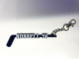 Personalized Hockey Stick Keychain, Custom Player Name, Number and Team Colors