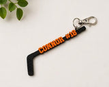 Personalized Hockey Stick Keychain, Custom Player Name, Number and Team Colors