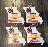 Custom Logo Keychain, Personalized School or Team Colors, 3D Printed
