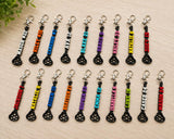 Personalized Lacrosse Stick Keychain, Custom Player Name, Number and Team Colors