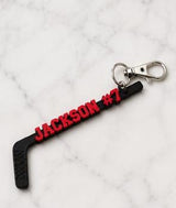 Personalized Lacrosse Stick Keychain, Custom Player Name, Number and Team Colors