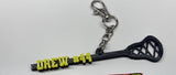 Personalized Lacrosse Stick Keychain, Custom Player Name, Number and Team Colors