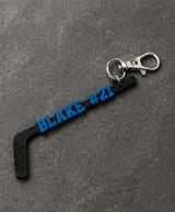 Personalized Lacrosse Stick Keychain, Custom Player Name, Number and Team Colors