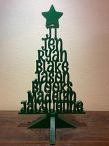 Personalized Family Name Christmas Tree Decoration, Up to 9 Names