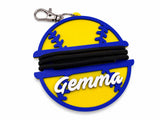 Personalized Hair Tie Holder Keychain, Custom Name and Team Colors