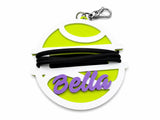 Personalized Hair Tie Holder Keychain, Custom Name and Team Colors