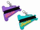 Personalized Hair Tie Holder Keychain, Custom Name and Team Colors