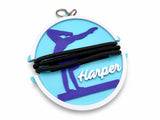 Personalized Hair Tie Holder Keychain, Custom Name and Team Colors