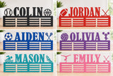 Personalized Medal Hanger, Custom Name Sports Medal Display, Athlete Medal Holder, Sports Room Decor