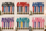 Personalized Medal Hanger, Custom Name Sports Medal Display, Athlete Medal Holder, Sports Room Decor