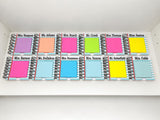 Personalized Teacher Sticky Note Holder, Notebook Design with Name or Grade