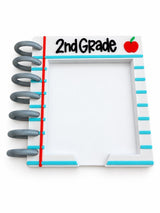 Personalized Teacher Sticky Note Holder, Notebook Design with Name or Grade