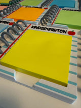 Personalized Teacher Sticky Note Holder, Notebook Design with Name or Grade