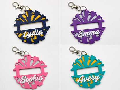 Personalized Hair Tie Holder Keychain — Custom Cheer Bag Tag