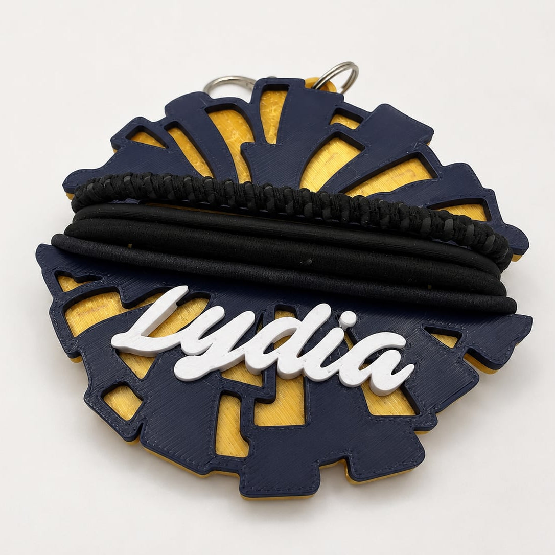 Personalized Hair Tie Holder Keychain — Custom Cheer Bag Tag