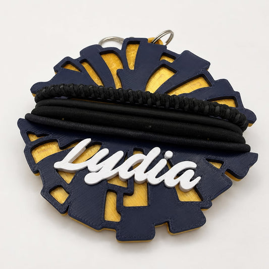 Personalized Hair Tie Holder Keychain — Custom Cheer Bag Tag